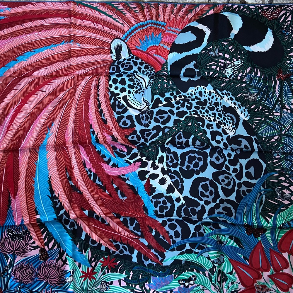 Hermes Jaguar Quetzal Scarf (Alice Shirley)